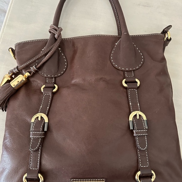 Badgley Mischka Brown Leather Bag - Picture 3 of 10